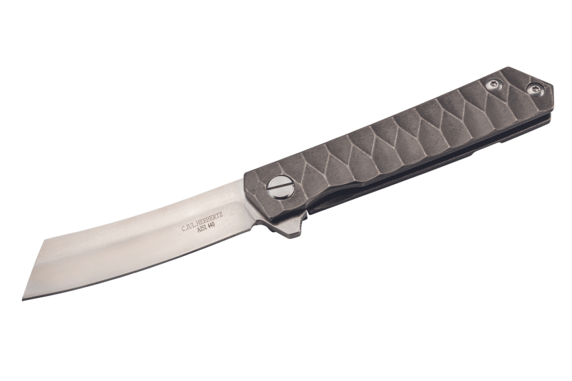 Herbertz 593612 fällkniv grå TC4 titanhandtag 12cm