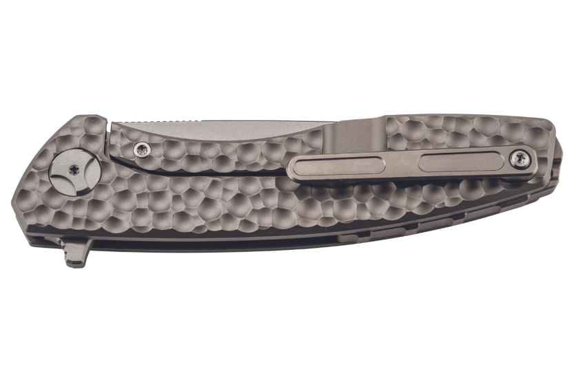Klappmesser Herbertz 593013 Griff aus strukturiertem Titan TC4 grau 12,5cm
