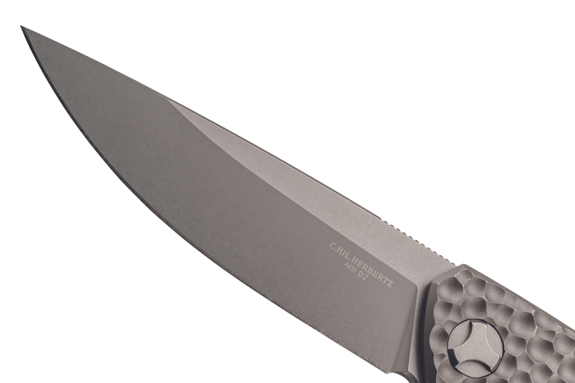 Klappmesser Herbertz 593013 Griff aus strukturiertem Titan TC4 grau 12,5cm