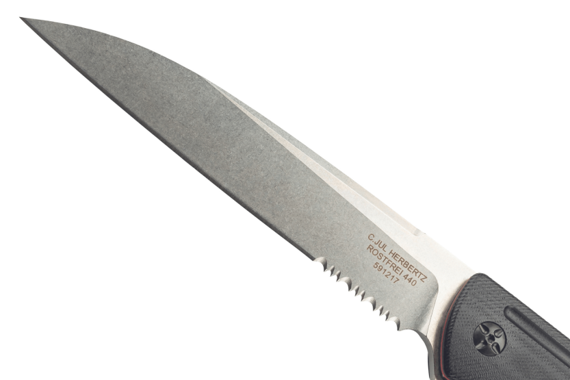 Herbertz 591217 folding knife stainless steel/G10 handle red and black 16.5cm