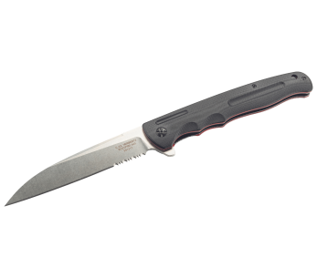 Herbertz 591217 foldekniv med rødt og svart 16,5 cm håndtak i rustfritt stål/G10