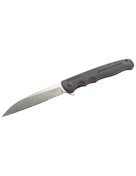 Herbertz 591217 foldekniv med rødt og svart 16,5 cm håndtak i rustfritt stål/G10
