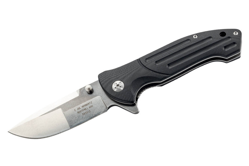 Herbertz 583312 fällkniv 11,7cm G10 halkfritt räfflat handtag + slida