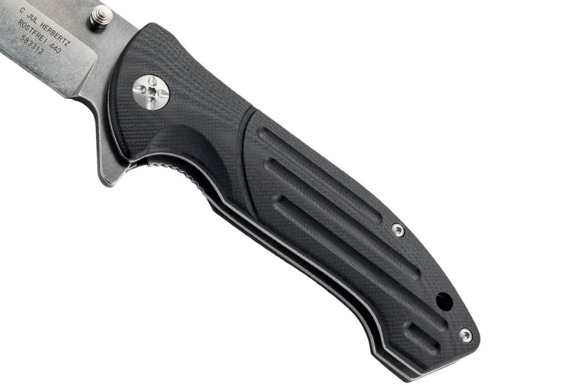 Herbertz 583312 fällkniv 11,7cm G10 halkfritt räfflat handtag + slida
