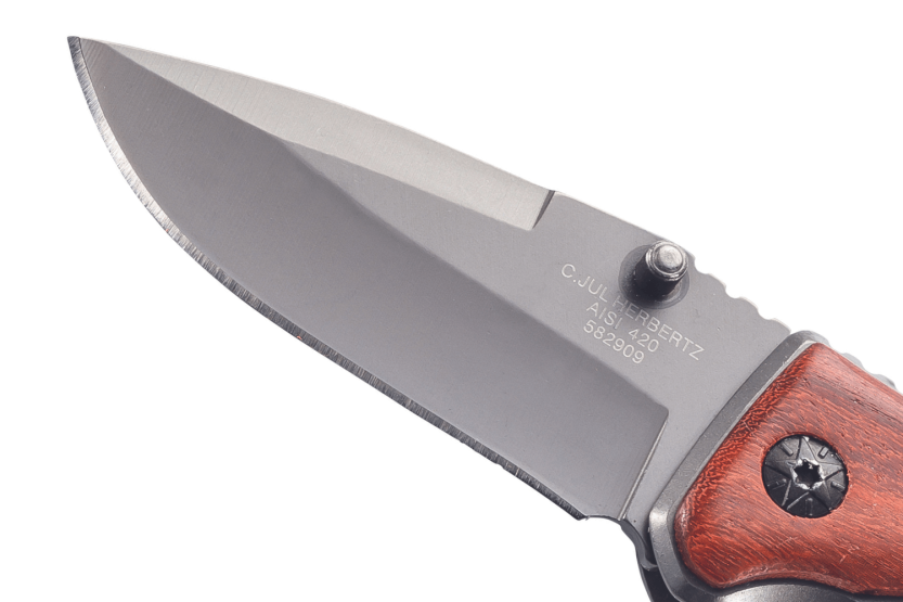 Klappmesser Herbertz 582909 Griff aus Titan/Kokoboloholz 9cm + Kugelkette