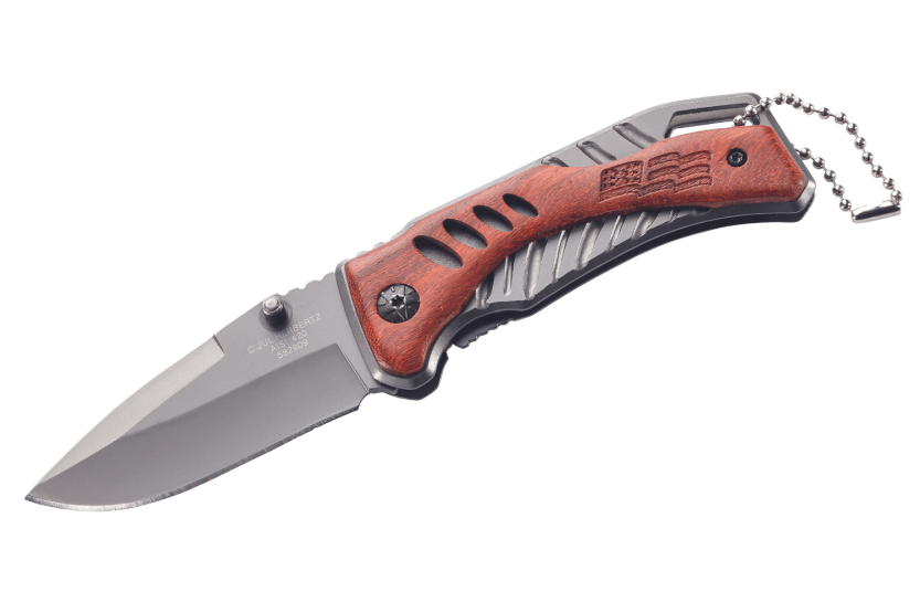 Klappmesser Herbertz 582909 Griff aus Titan/Kokoboloholz 9cm + Kugelkette