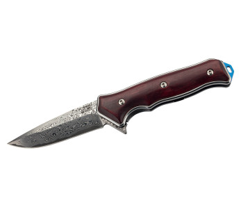 Herbertz 594212 foldekniv med damascenert blad og 12,3 cm sandeltrehåndtak