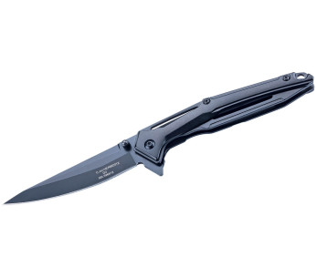 Navaja Herbertz 596612 mango esqueleto aluminio negro 12.1cm