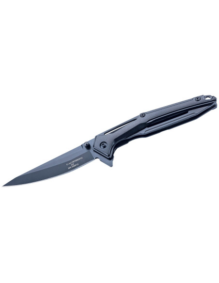 Klappmesser Herbertz 596612 Skelettgriff aus Aluminium schwarz 12,1cm