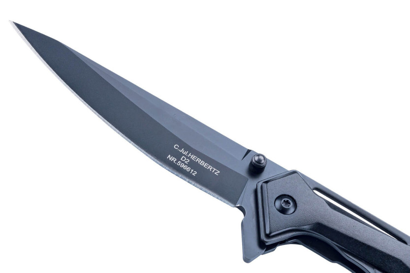 Klappmesser Herbertz 596612 Skelettgriff aus Aluminium schwarz 12,1cm