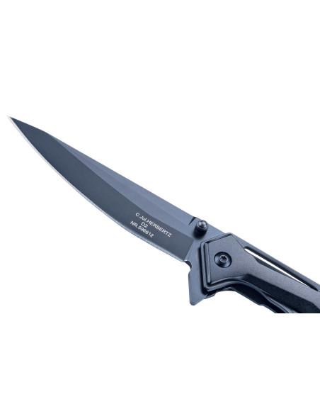 Herbertz foldekniv 596612 sort aluminium skelethåndtag 12,1 cm