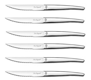 Set van 6 LOU LAGUIOLE Jet grijs gekartelde steakmessen