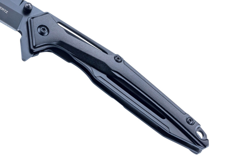 Herbertz folding knife 596612 black aluminum skeleton handle 12.1cm