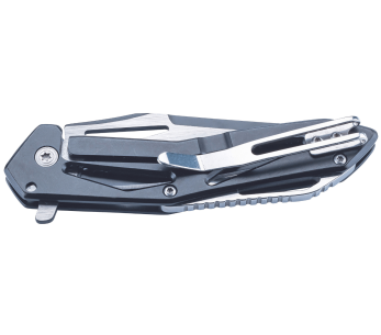 Herbertz 596511 foldekniv med skjeletthåndtak i svart rustfritt stål, 11 cm 2