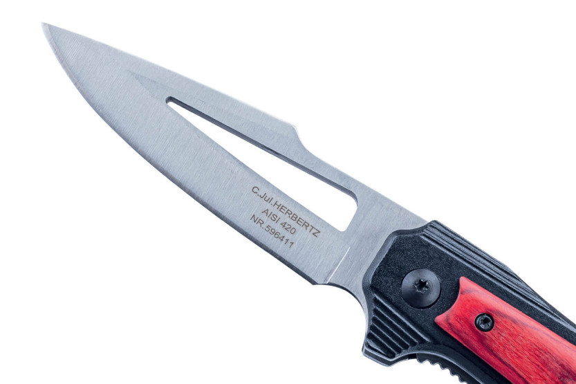 Herbertz foldekniv 596411 i aluminium og pakkawood indekshåndtak 11 cm
