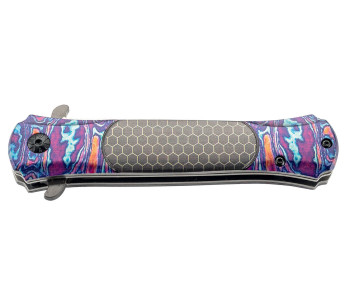 Herbertz foldekniv 590912 11,5 cm flerfarget trykt håndtak i rustfritt stål + etui