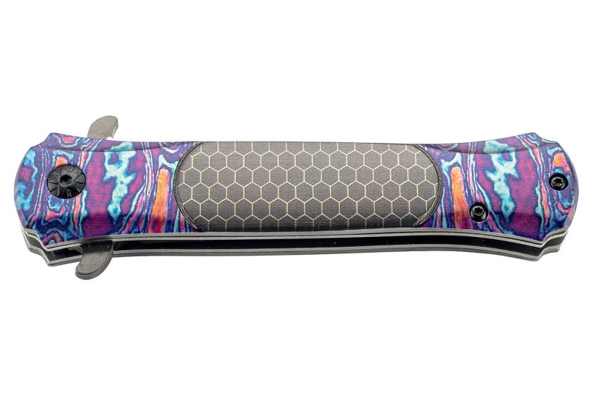 Coltello pieghevole Herbertz 590912 11,5 cm manico in acciaio inox stampato multicolore + custodia