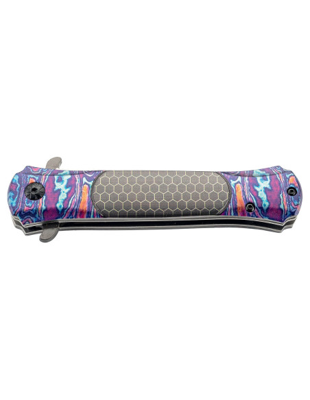 Herbertz foldekniv 590912 11,5 cm flerfarvet trykt håndtag i rustfrit stål + etui