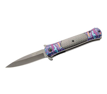Herbertz vouwmes 590912 11,5cm meerkleurig bedrukt roestvrijstalen heft + etui 2