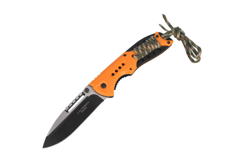 Herbertz 564712 coltello pieghevole 12 cm manico in ABS arancione con cordino