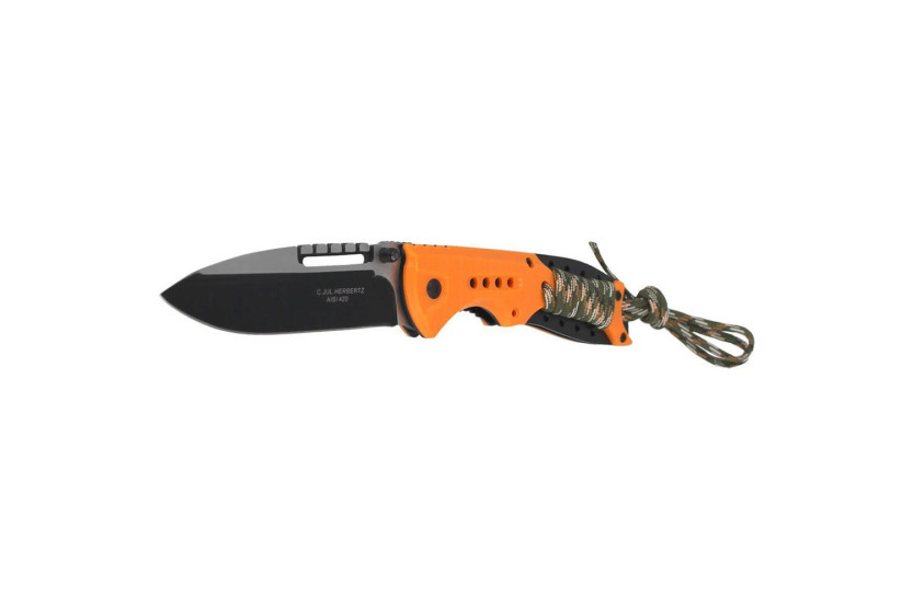 Herbertz 564712 vouwmes 12cm oranje ABS handvat met koord