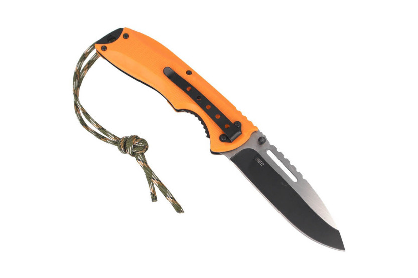 Herbertz 564712 foldekniv 12 cm oransje ABS-håndtak med snor