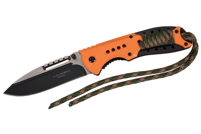 Herbertz Klappmesser 564712 ABS-Griff orange 12cm mit Kordel