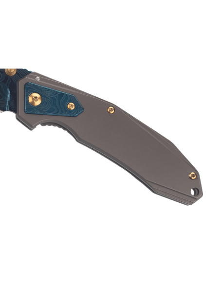Herbertz fällkniv 533912 handtag i rostfritt stål, damaskusfinish, 11,3 cm