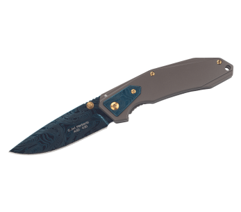 Herbertz taittoveitsi 533912 ruostumattomasta teräksestä valmistettu kahva, damascus-viimeistely, 11,3 cm