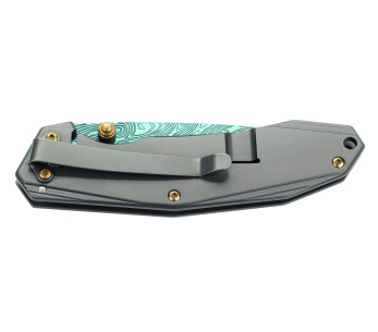 Herbertz foldekniv 533912 håndtak i rustfritt stål, damaskusfinish, 11,3 cm 2