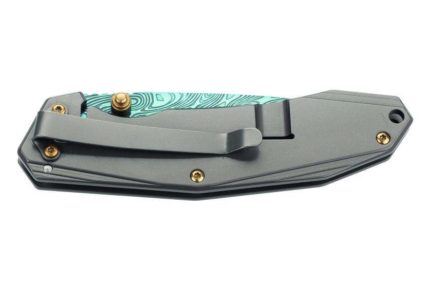 Navaja Herbertz 533912 mango de acero inoxidable, acabado damasco, 11,3 cm