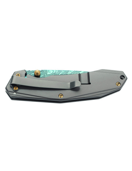 Herbertz fällkniv 533912 handtag i rostfritt stål, damaskusfinish, 11,3 cm