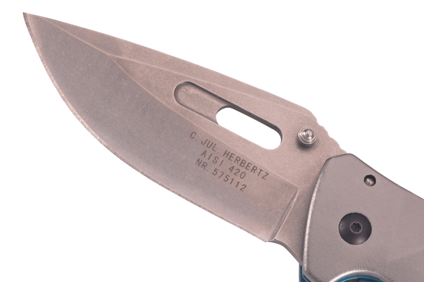 Navaja Herbertz 575112 mango de aluminio/placas anodizadas 12cm