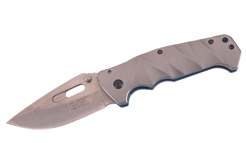 Herbertz folding knife 575112 aluminum handle/anodized plates 12cm