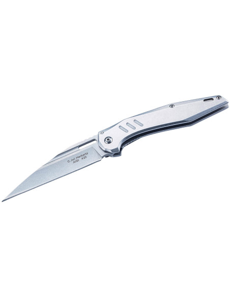 Herbertz 597412 foldekniv helt i rustfrit stål wharncliffe-blad 11,3 cm håndtag