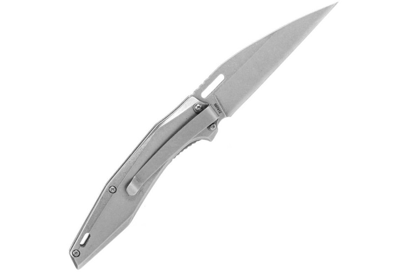 Herbertz 597412 foldekniv helt i rustfrit stål wharncliffe-blad 11,3 cm håndtag