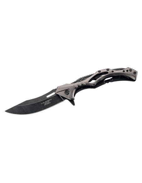 Herbertz 592912 navaja plegable esqueleto blackwashed 12cm acero inoxidable/mango de aluminio