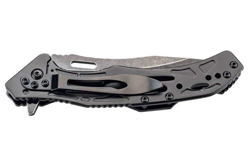 Herbertz 592912 navaja plegable esqueleto blackwashed 12cm acero inoxidable/mango de aluminio
