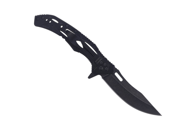 Herbertz 592912 navaja plegable esqueleto blackwashed 12cm acero inoxidable/mango de aluminio