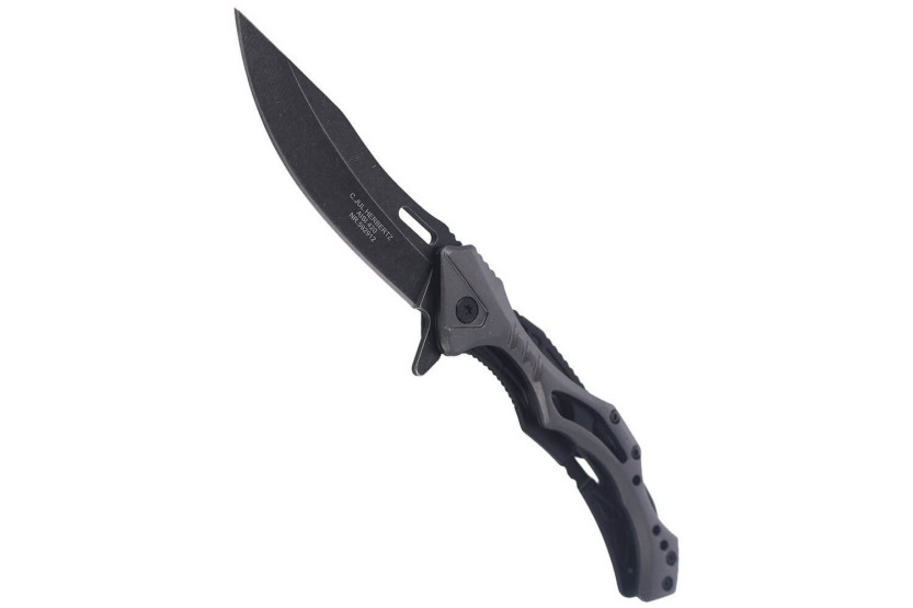 Herbertz 592912 navaja plegable esqueleto blackwashed 12cm acero inoxidable/mango de aluminio