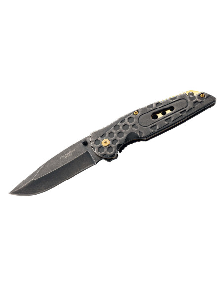 Herbertz 584612 navaja plegable mango de acero inoxidable con índice dentado 12cm