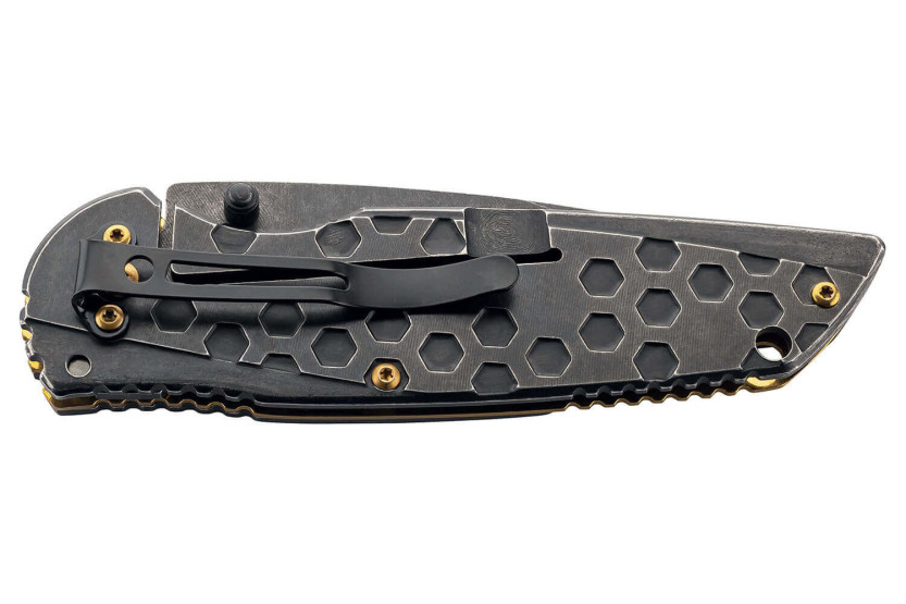 Faca dobrável Herbertz 584612 cabo em aço inoxidável com serrilha 12cm