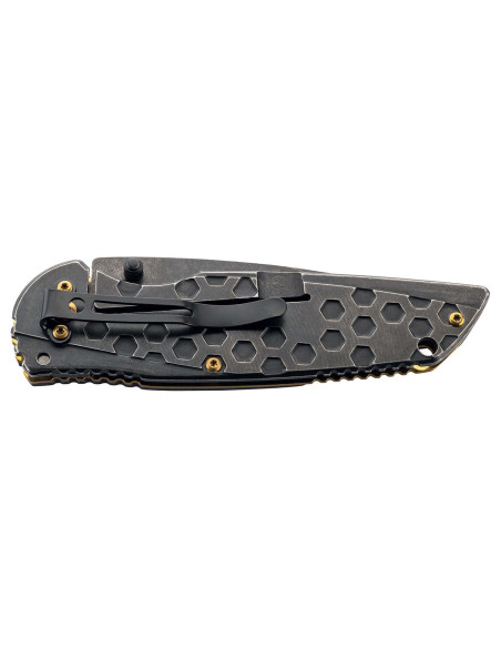 Faca dobrável Herbertz 584612 cabo em aço inoxidável com serrilha 12cm