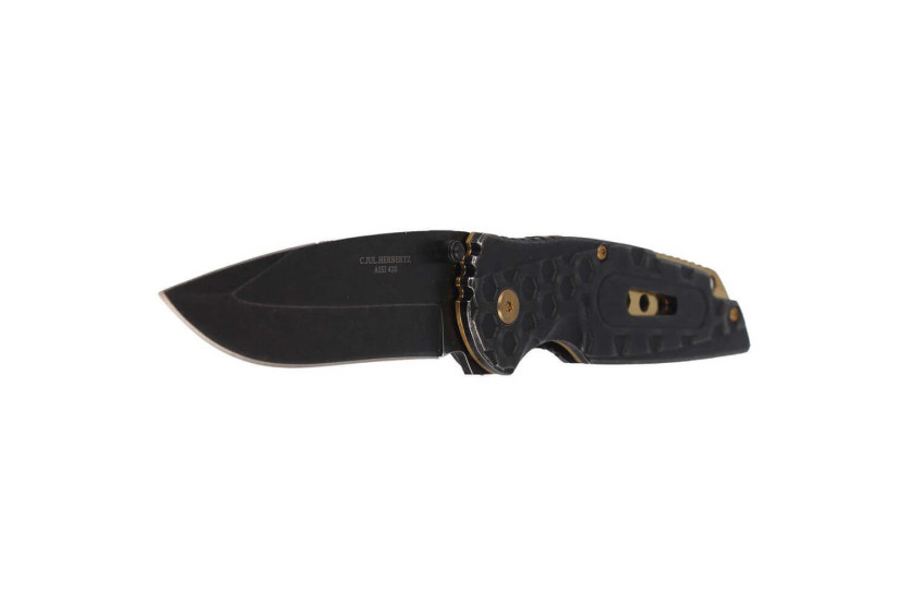 Faca dobrável Herbertz 584612 cabo em aço inoxidável com serrilha 12cm