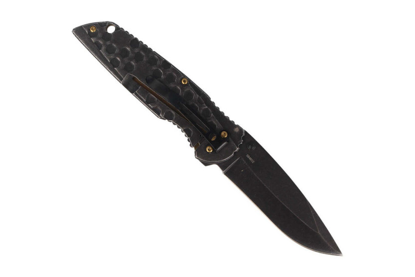 Herbertz 584612 navaja plegable mango de acero inoxidable con índice dentado 12cm