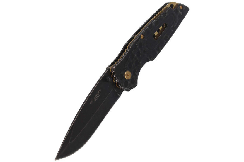 Faca dobrável Herbertz 584612 cabo em aço inoxidável com serrilha 12cm