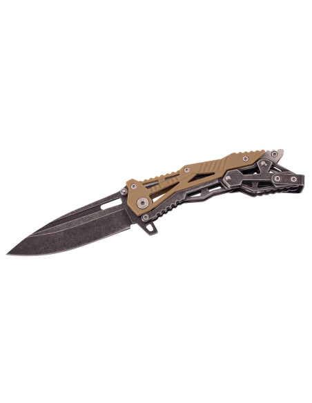 Herbertz 578712 foldekniv drop point-blad i nylon og skjeletthåndtak i rustfritt stål 11 cm
