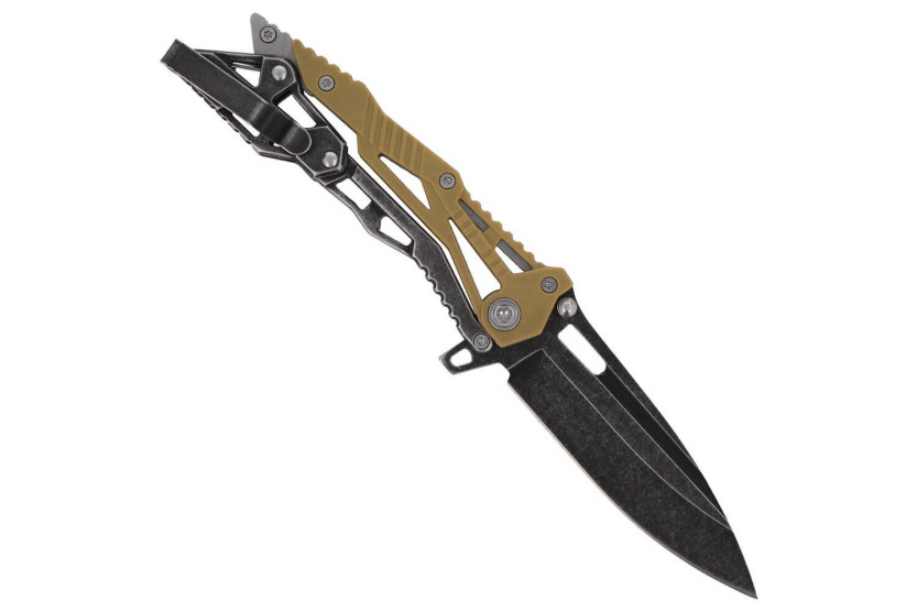 Herbertz 578712 foldekniv med dråbespids blad i nylon og skeletformet håndtag i rustfrit stål 11 cm