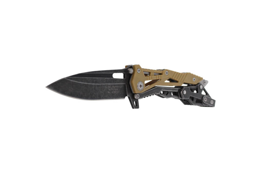 Herbertz 578712 folding knife drop point blade nylon and stainless steel skeleton handle 11cm