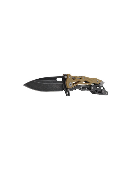 Herbertz 578712 foldekniv drop point-blad i nylon og skjeletthåndtak i rustfritt stål 11 cm